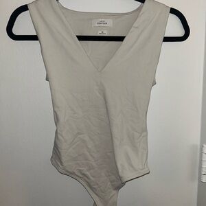Babaton V-Neck Contour Cream Bodysuit